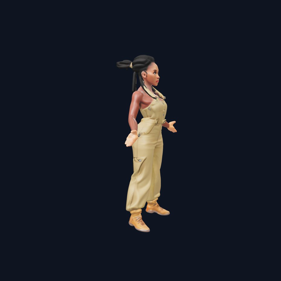 Adventurer Character Model Rigged and Animated with PBR Textures